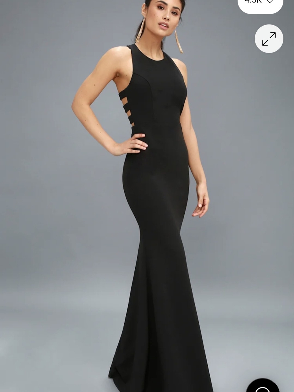 Lulu's Black Cutout Halter Maxi Dress